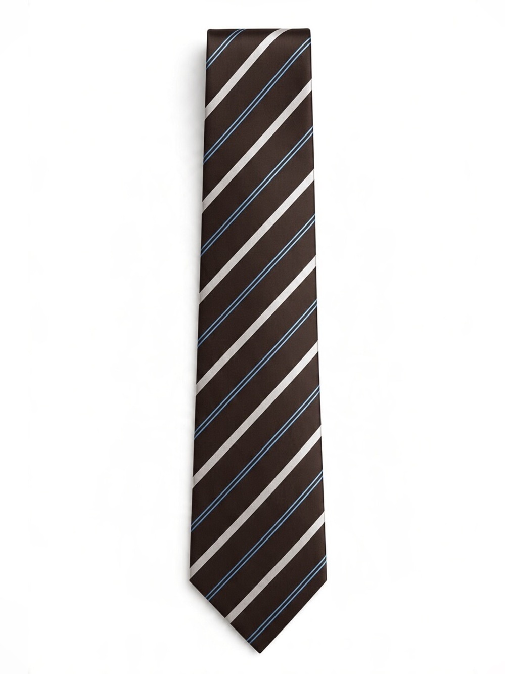 Banana Republic 100% Silk Tie Striped Necktie Brown Blue Gold O/S